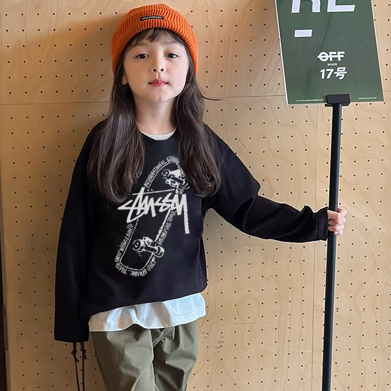 【90-160cm】好感度100％  爆売れ中 着やすい カジュアル 女の子 長袖 Ｔシャツ