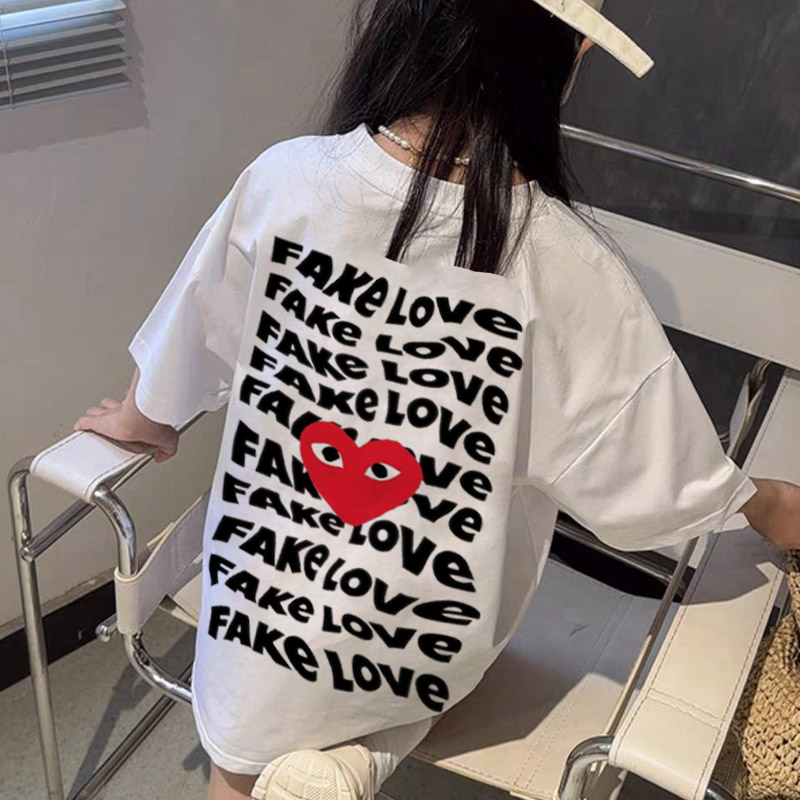 【90-160cm】好感度100％  大人気 おしゃれ ハート柄 女の子 半袖 Ｔシャツ