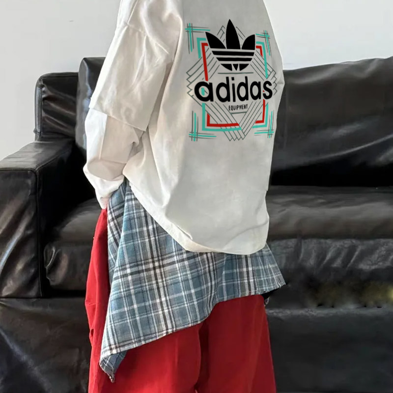 【100-150cm】トレンド感満点 ユニーク レイヤード クール 男の子 長袖 Tシャツ