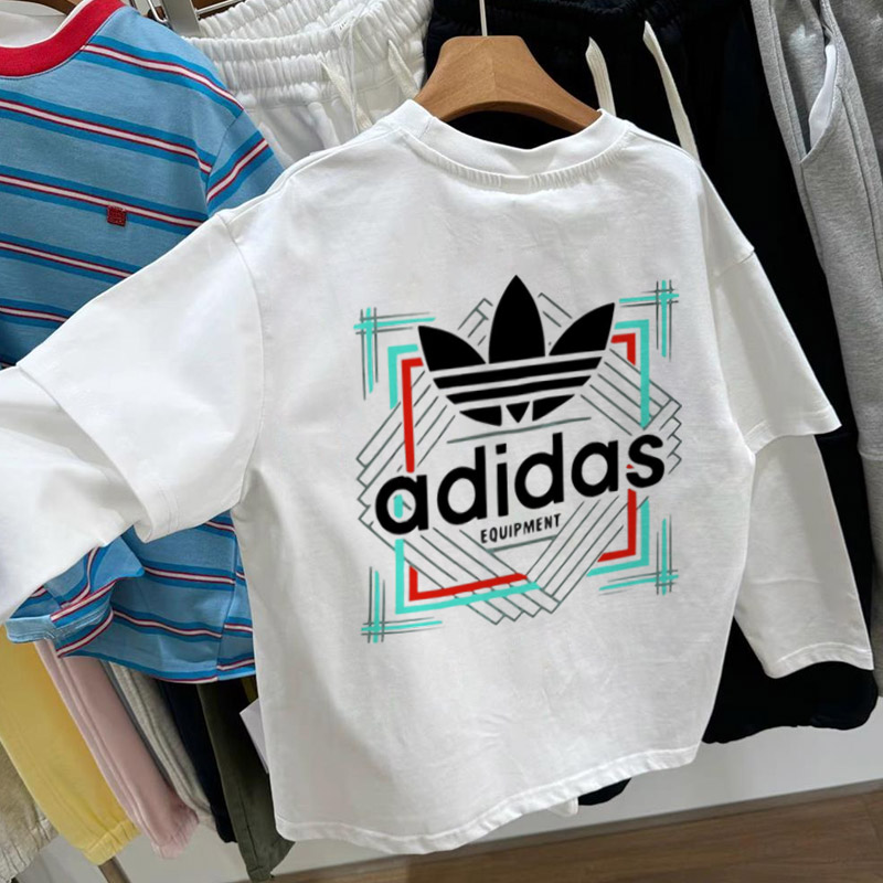 【100-150cm】トレンド感満点 ユニーク レイヤード クール 男の子 長袖 Tシャツ
