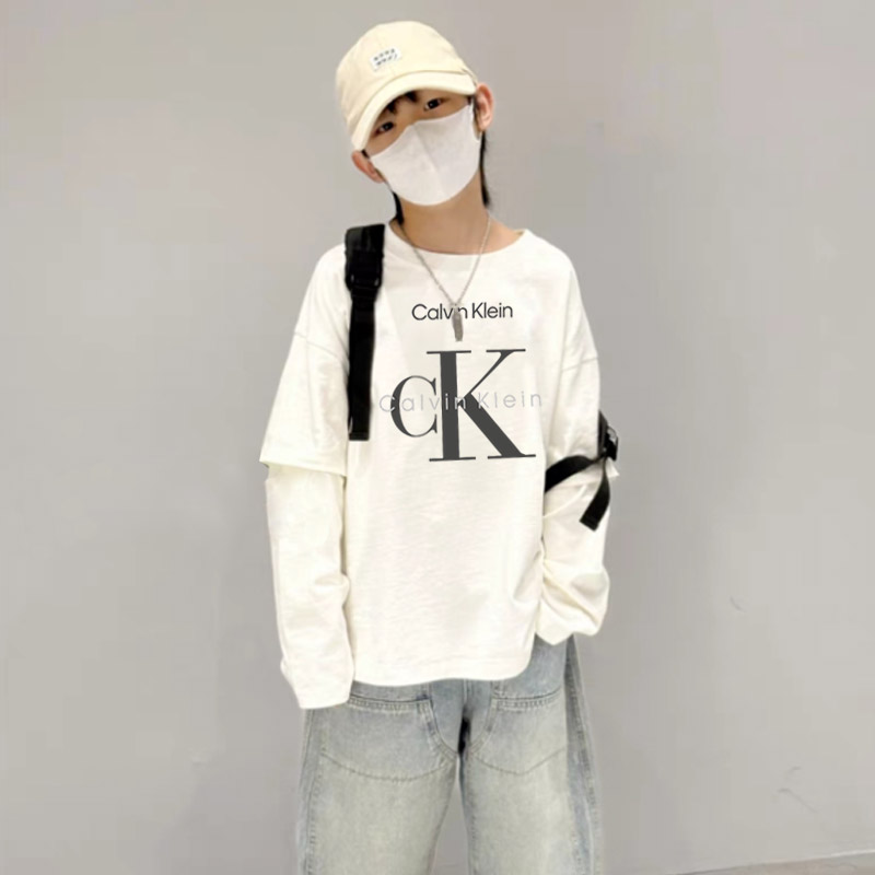 【100-150cm】着回し最強 大人気 ユニーク レイヤード シンプル 男の子 長袖 Ｔシャツ