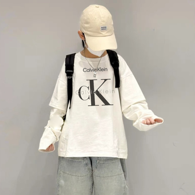 【100-150cm】着回し最強 大人気 ユニーク レイヤード シンプル 男の子 長袖 Ｔシャツ