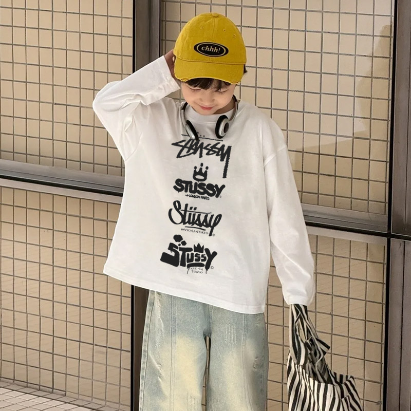 【90-160cm】リラックス感ある 売れ筋 カジュアル トレンド 合わせやすい 男の子 長袖 Ｔシャツ