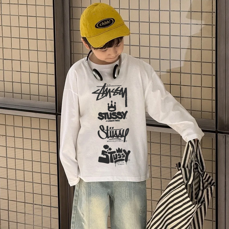 【90-160cm】リラックス感ある 売れ筋 カジュアル トレンド 合わせやすい 男の子 長袖 Ｔシャツ