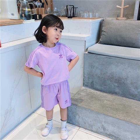 【100-150cm】二点セット 大活躍 カジュアル シンプル 半袖 Tシャツ+ショートパンツ セットアップ