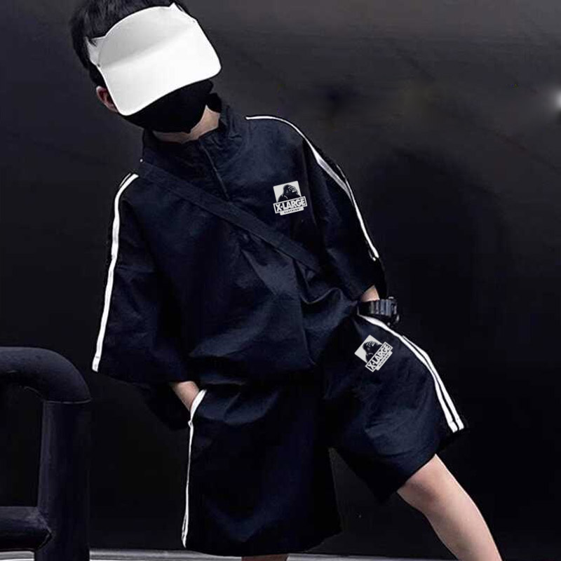 【100-150cm】二点セット 絶対欲しい 日焼け防止 男の子 トップス＋ショートパンツ セットアップ