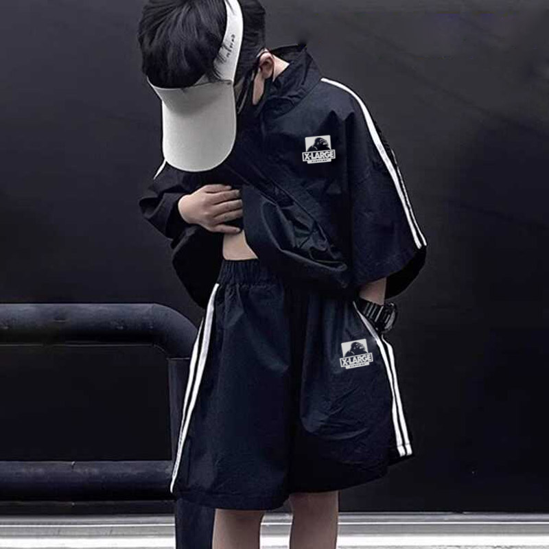 【100-150cm】二点セット 絶対欲しい 日焼け防止 男の子 トップス＋ショートパンツ セットアップ