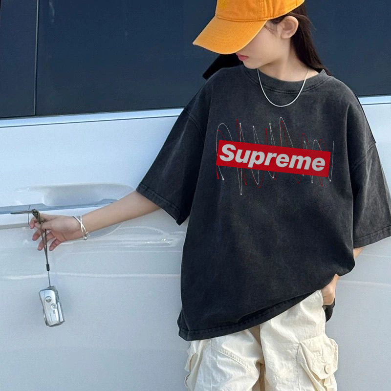 【100-150cm】オシャレ度高め ユニーク シンプル 合わせやすい 女の子 半袖 Ｔシャツ