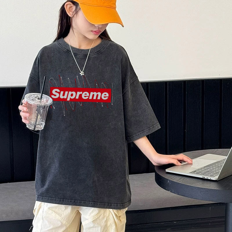【100-150cm】オシャレ度高め ユニーク シンプル 合わせやすい 女の子 半袖 Ｔシャツ