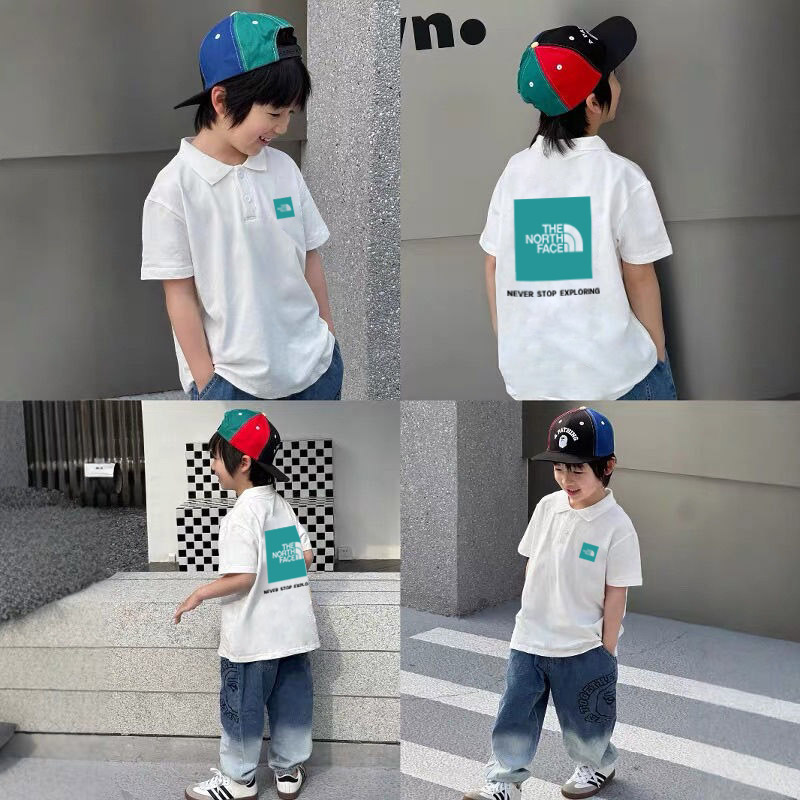 【90-170cm】今季も大注目 大活躍 トレンド 着やすい POLOネック 男の子 半袖 Ｔシャツ