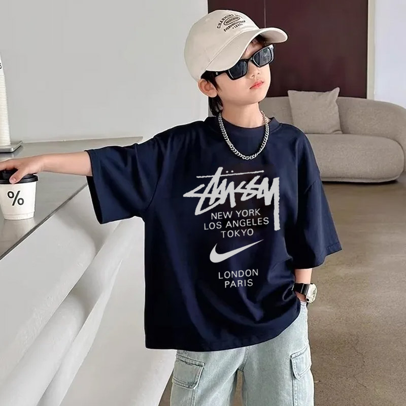 【90-160cm】今季大注目 トレンド 合わせやすい ラウンドネック カジュアル 半袖 Tシャツ