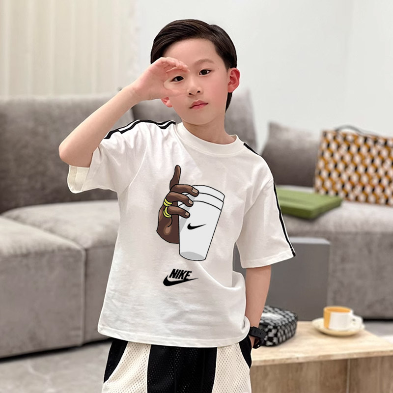 【80-160cm】リラックス感ある 爆売れ中 快適 プリント トレンド 男の子 半袖 Tシャツ