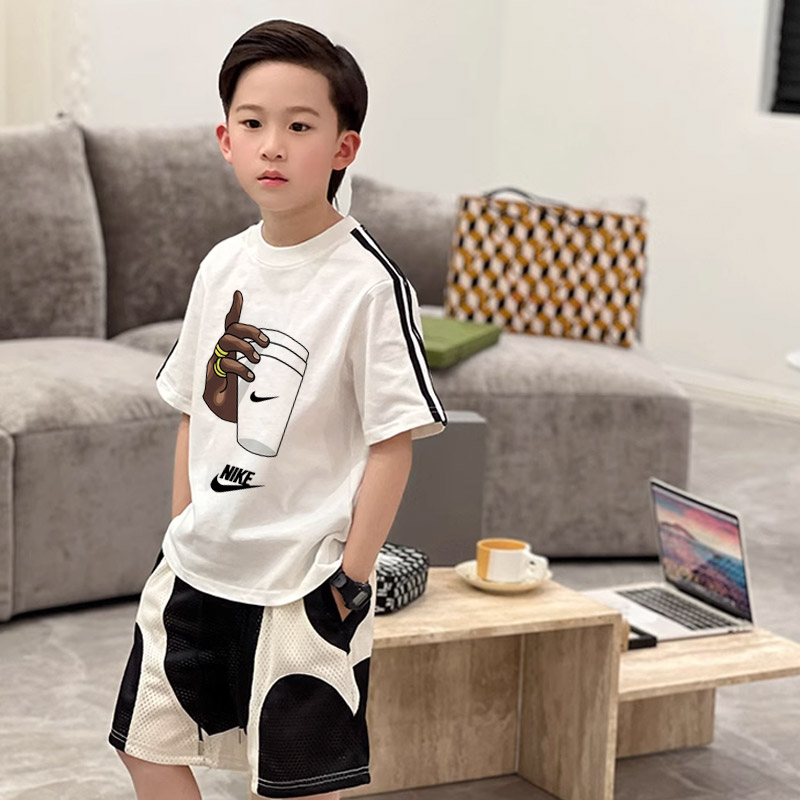 【80-160cm】リラックス感ある 爆売れ中 快適 プリント トレンド 男の子 半袖 Tシャツ