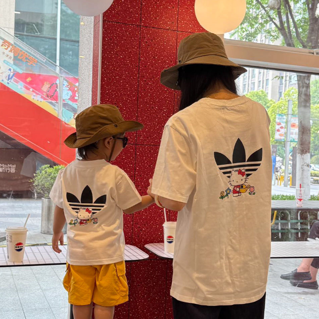 【90-150cm+親サイズ】売り切れ必至 カートゥーン 可愛い 合わせやすい 親子ペア 半袖 Ｔシャツ