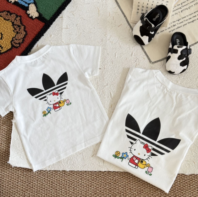 【90-150cm+親サイズ】売り切れ必至 カートゥーン 可愛い 合わせやすい 親子ペア 半袖 Ｔシャツ