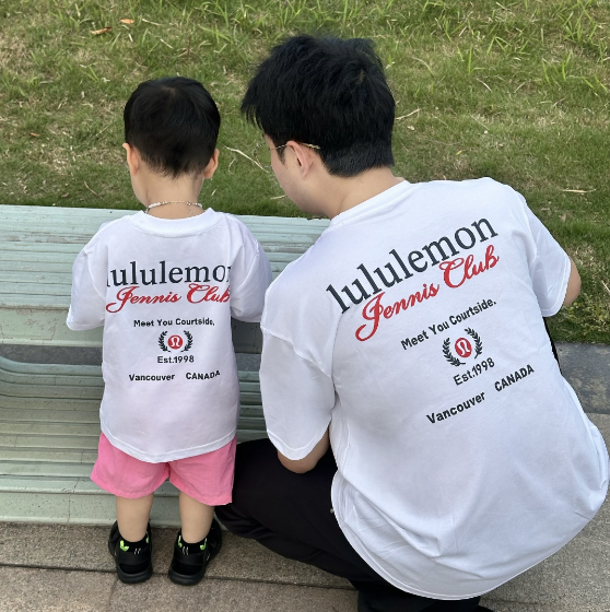 【90-160cm+親サイズ】リラックス感ある カジュアル アルファベット 着やすい 半袖 Ｔシャツ
