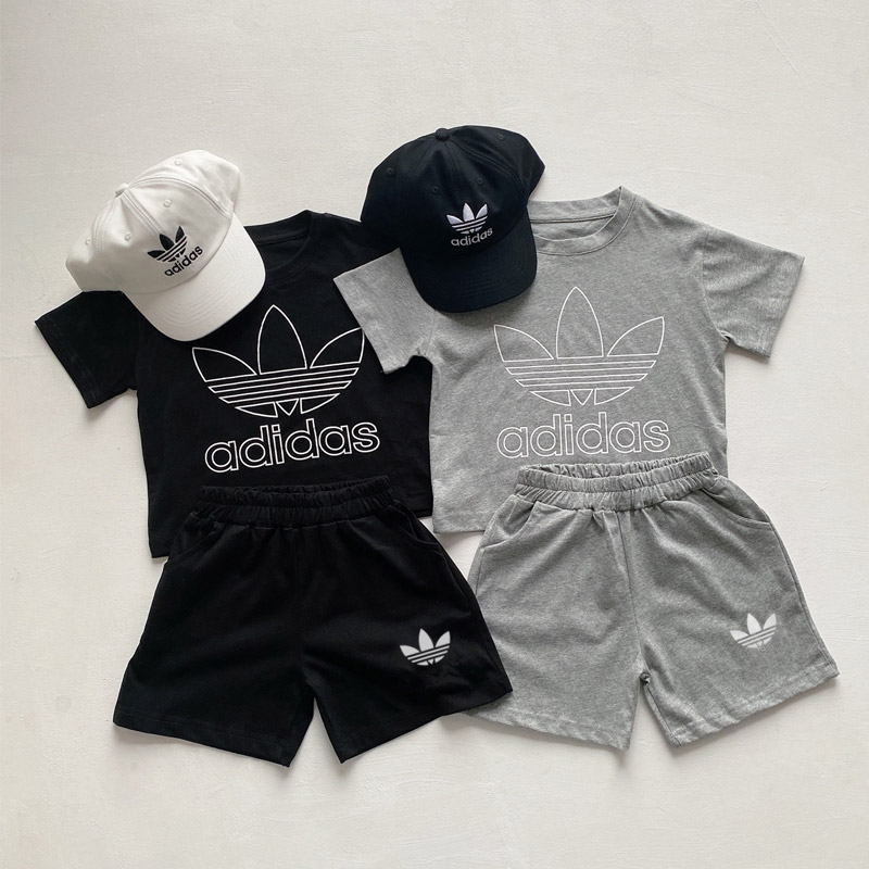 【90-160cm】二点セット 爆売れ中 カジュアル シンプル スポーティー 半袖Ｔシャツ＋ショートパンツ セットアップ