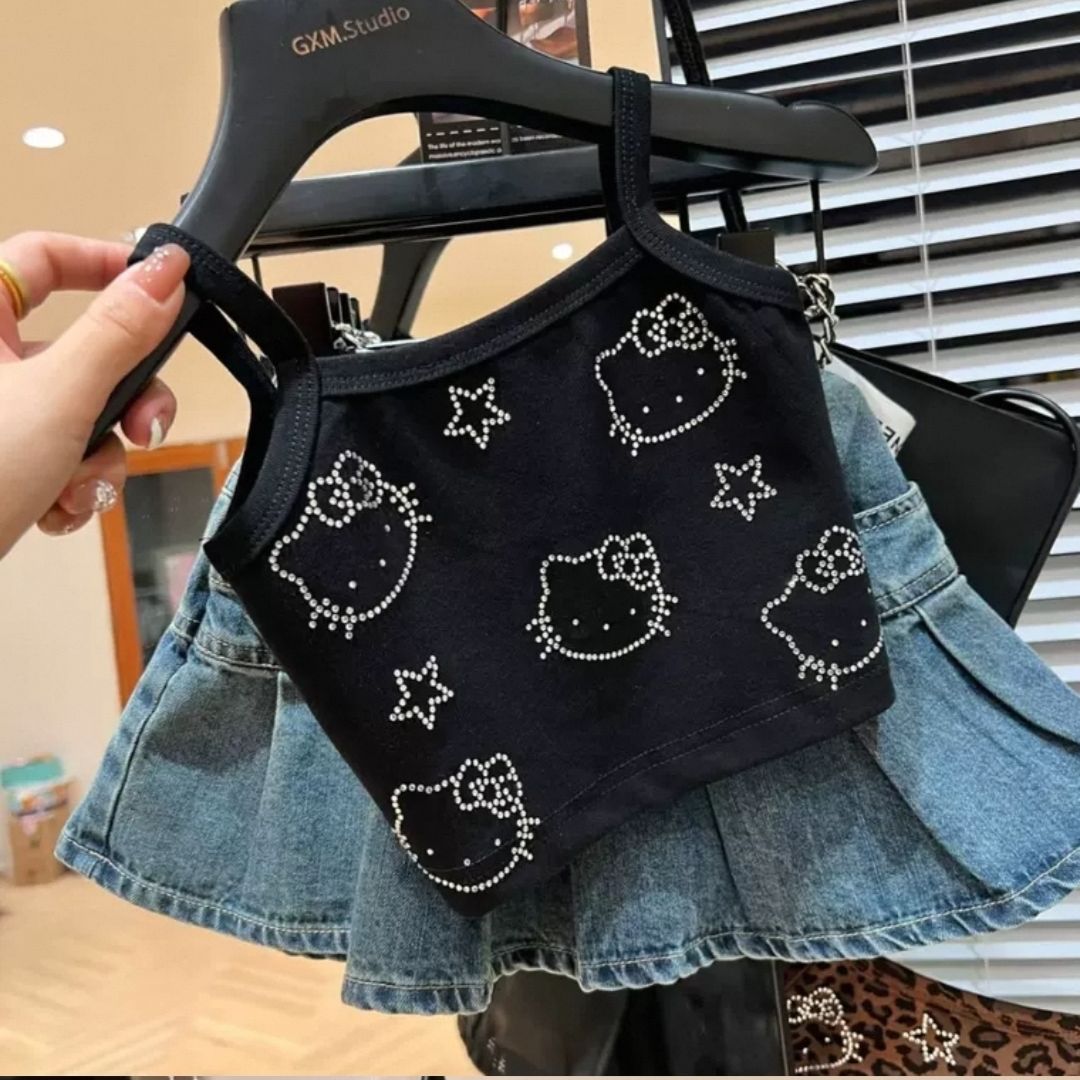 【80-130cm】オシャレ度高め スタイリッシュ スリムフィット 合わせやすい 女の子 タンクトップ