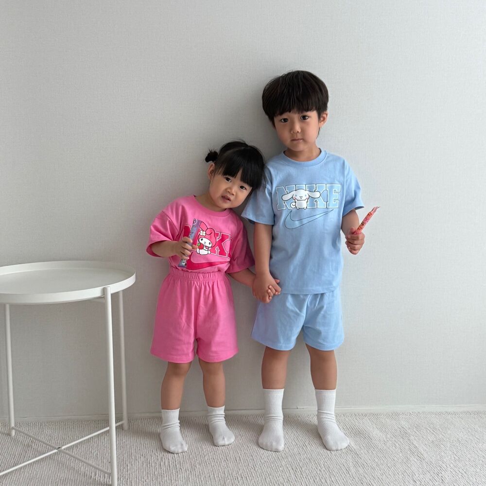 【80-130cm】二点セット 注目度UP カートゥーン 可愛い 多色展開 半袖Ｔシャツ＋ショートパンツ セットアップ