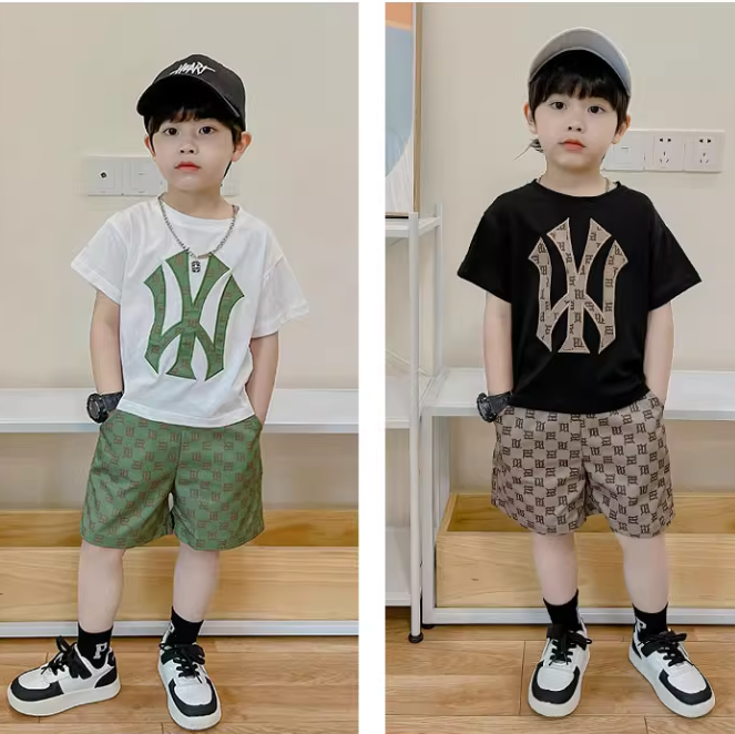 【90-160cm】二点セット 絶対後悔しない品質満点  カジュアル 半袖 Ｔシャツ＋ショートパンツ セットアップ