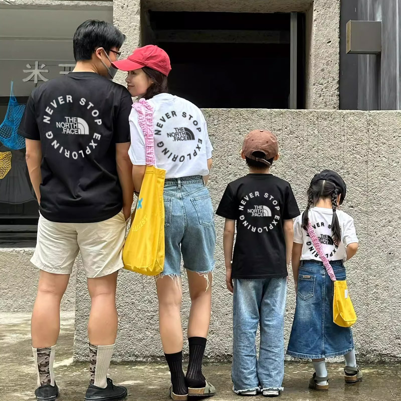 【90-160cm+親サイズ】リラックス感ある カジュアル 合わせやすい 親子ペア 半袖 Ｔシャツ