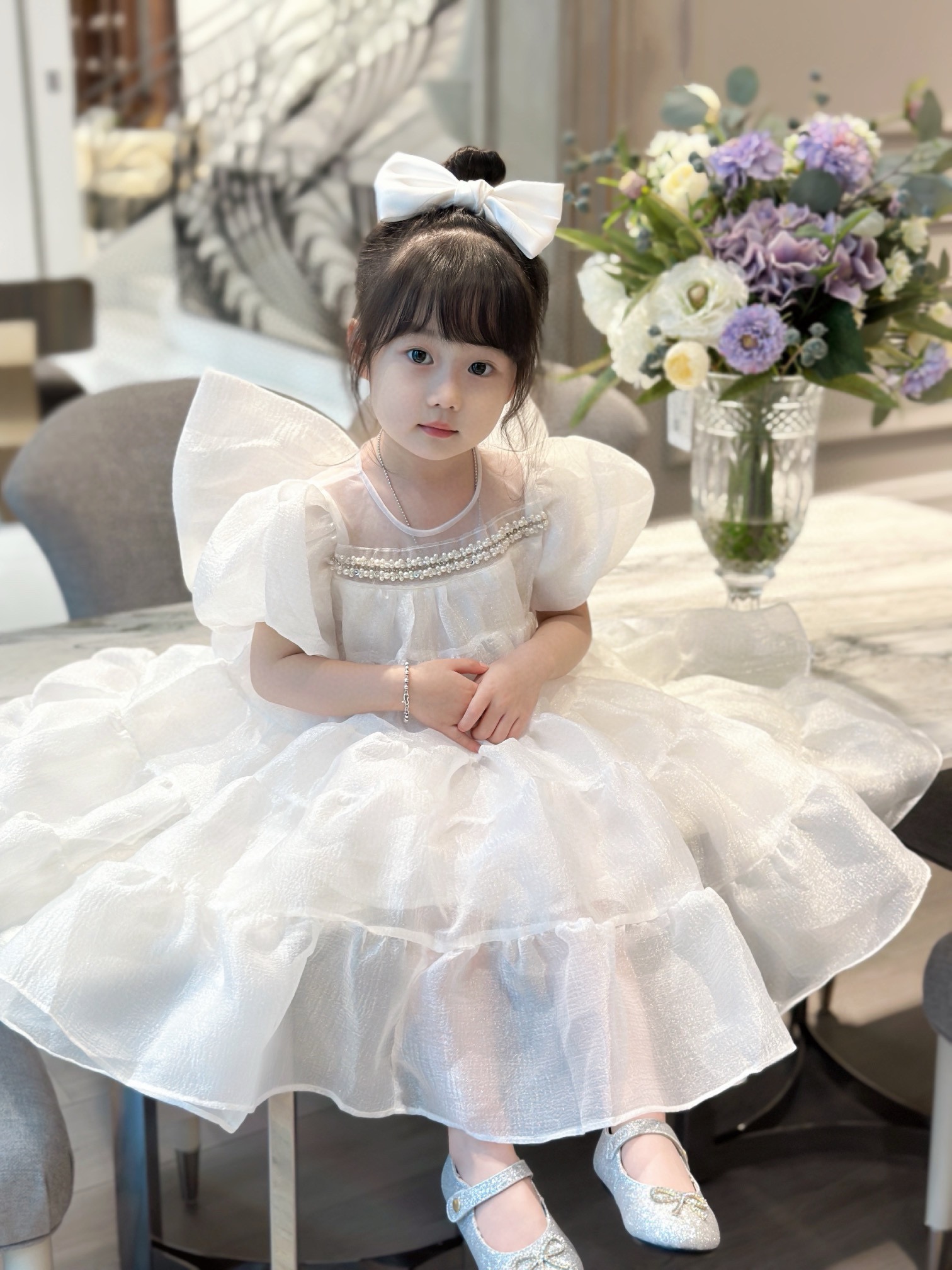 【100-150cm】オシャレ度高め プリンセス パーティー スウィート 女の子 ワンピース