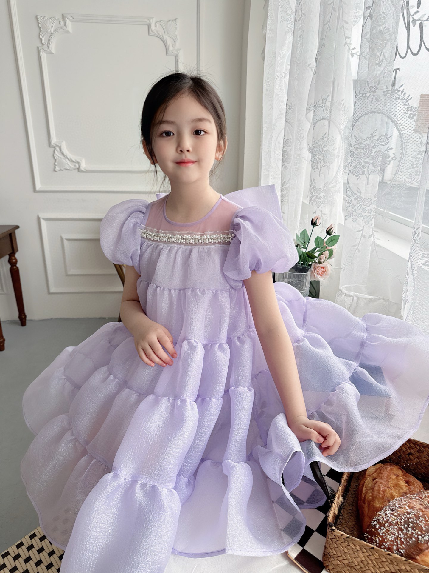 【100-150cm】オシャレ度高め プリンセス パーティー スウィート 女の子 ワンピース
