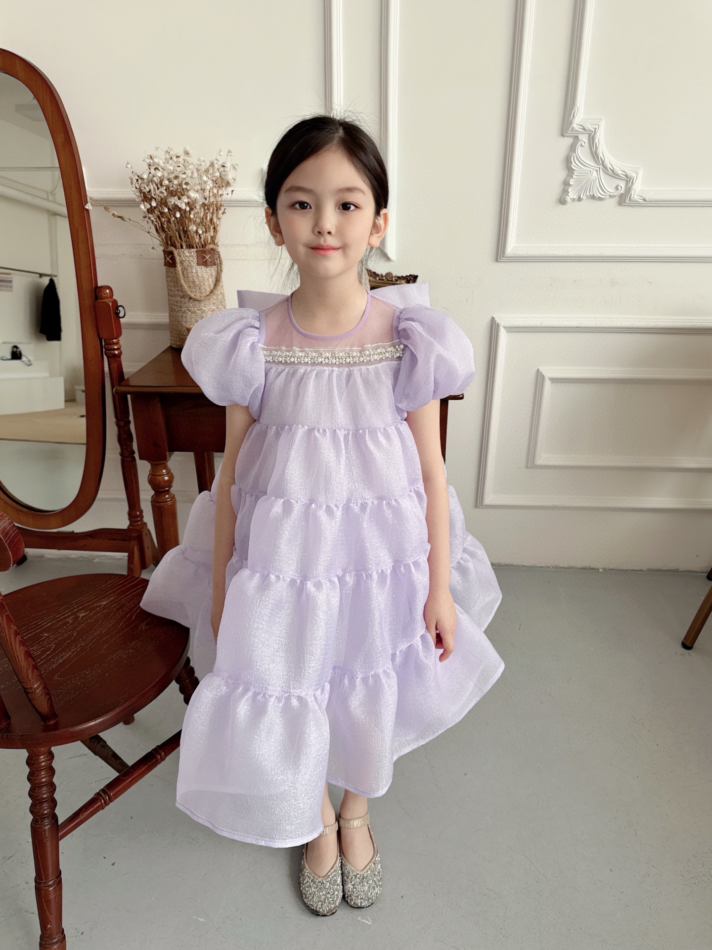 【100-150cm】オシャレ度高め プリンセス パーティー スウィート 女の子 ワンピース