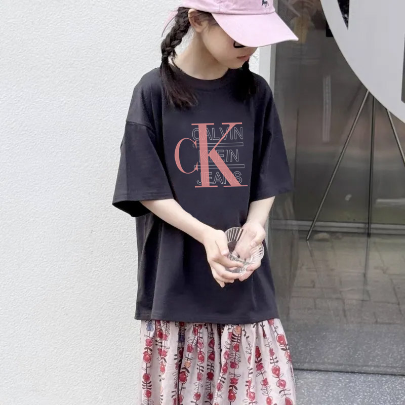 【90-160cm】毎日着たくなる アルファベット 合わせやすい 女の子 半袖 Ｔシャツ