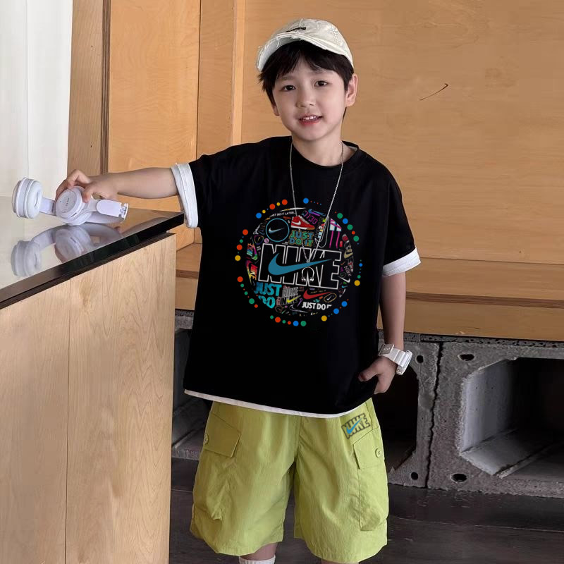 【90-150cm】人気上昇中 大活躍 スタイリッシュ 男の子 半袖Ｔシャツ＋ショートパンツ