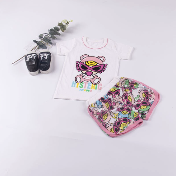【90-140cm】二点セット 可愛い トレンド カートゥーン Tシャツ＋半ズボン セットアップ