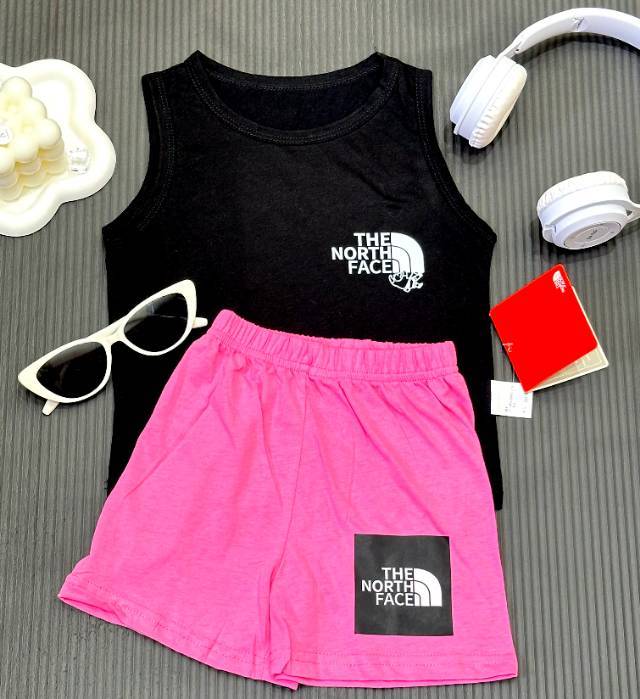 【80-120cm】二点セット 元気いっぱい 大注目 カジュアル 快適 タンクトップ/Tシャツ+ショートパンツ セットアップ