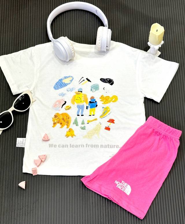 【80-120cm】二点セット 元気いっぱい 大注目 カジュアル 快適 タンクトップ/Tシャツ+ショートパンツ セットアップ