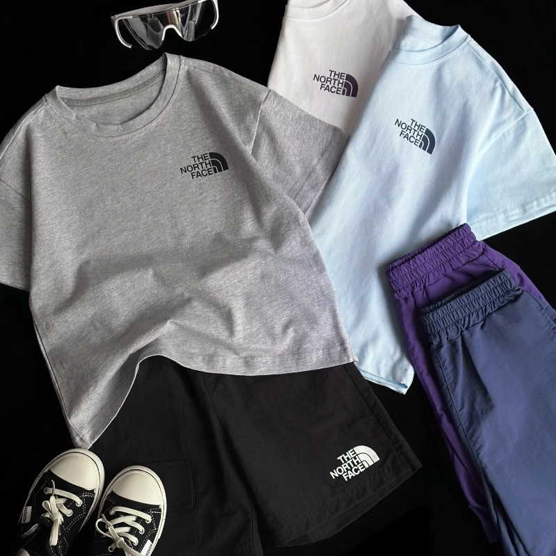 【110-150cm】二点セット コンフォート感抜群 通気性抜群 カジュアル 半袖 Tシャツ+ショートパンツ セットアップ