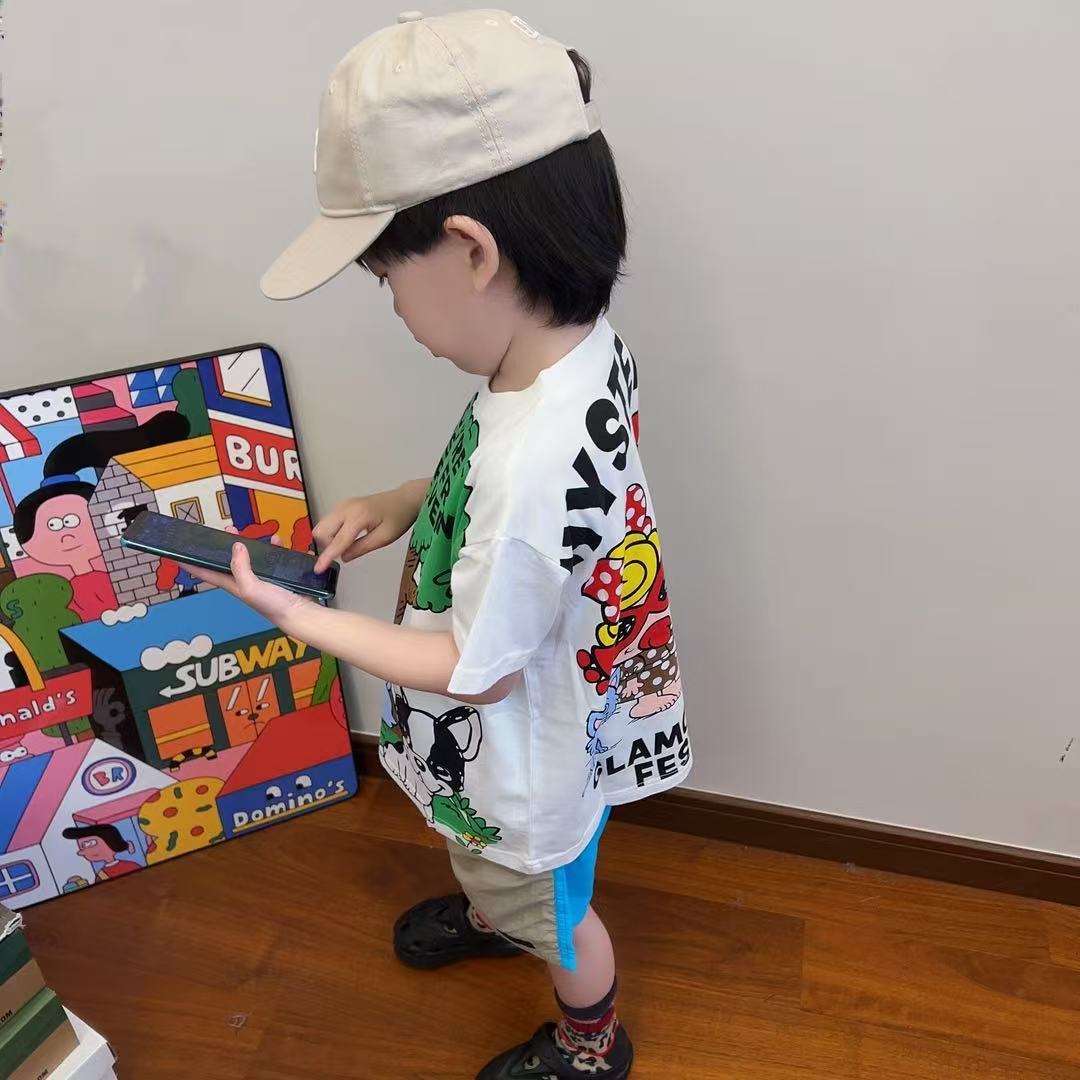 【100-160cm】目を奪われる 売れ筋 プリント カジュアル 着やすい 男の子 半袖 Ｔシャツ