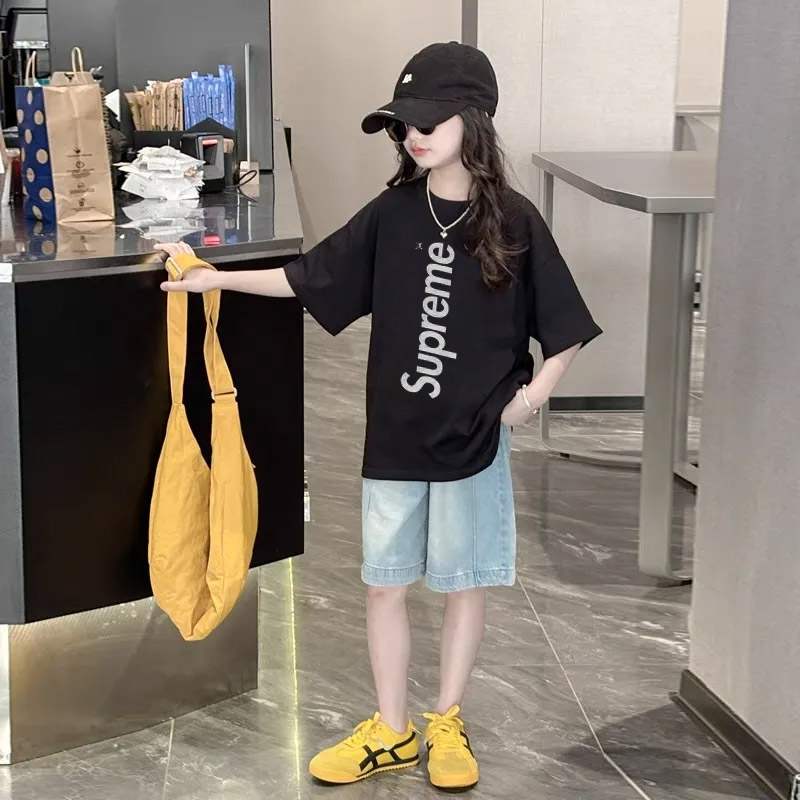 【90-160cm】人気爆発中 爆売れ中 アルファベット シンプル  女の子 半袖 Ｔシャツ