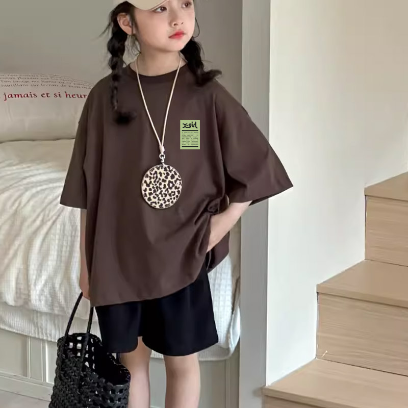 【90-160cm】リラックス感ある 大人気 プリント カジュアル 快適 女の子 半袖 Ｔシャツ