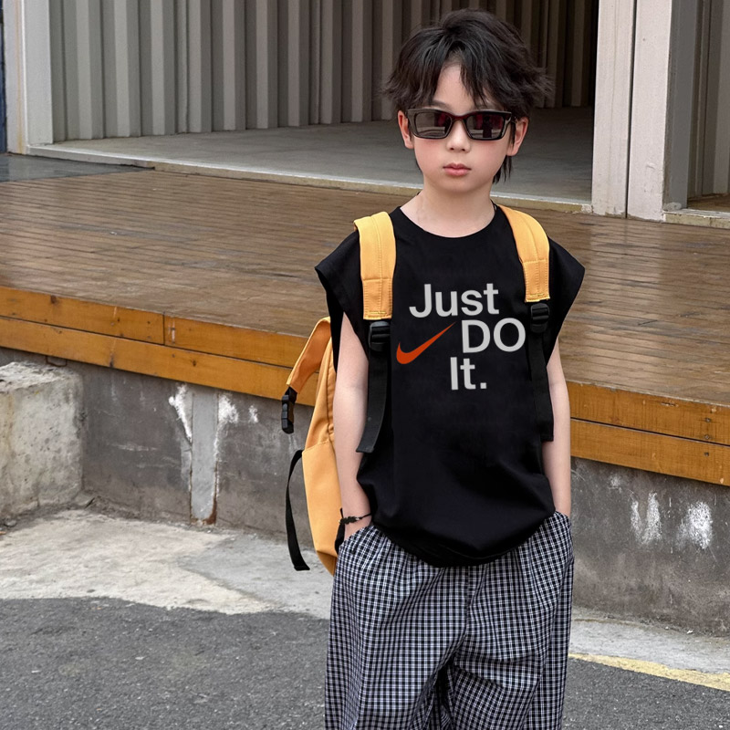 【90-160cm】カッコイイ 人気筋商品 快適 通気性  男の子 ノースリーブ タンクトップ
