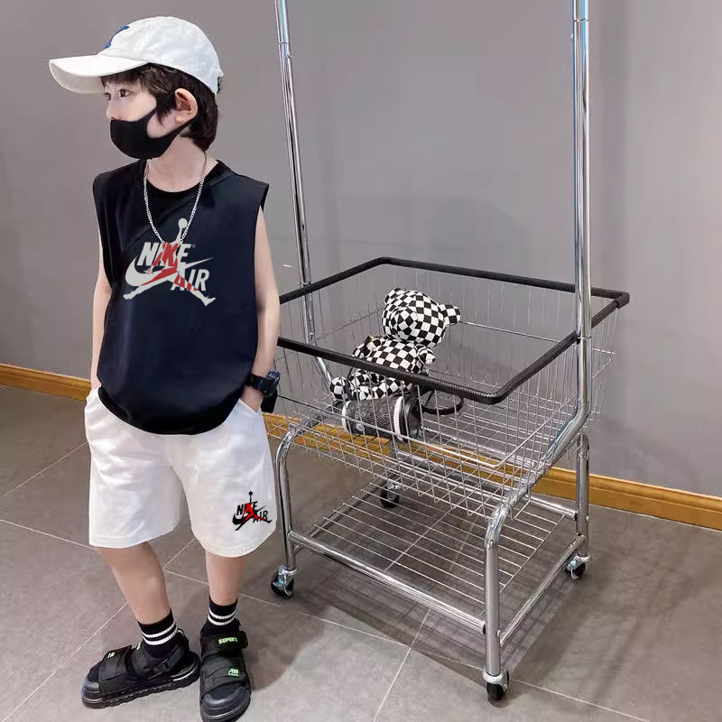 【90-160cm】二点セット トレンド感たっぷり カジュアル 大人気 男の子 タンクトップ+ショートパンツ セットアップ