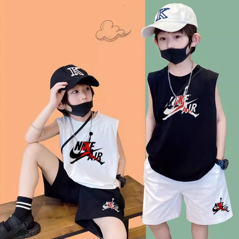 【90-160cm】二点セット トレンド感たっぷり カジュアル 大人気 男の子 タンクトップ+ショートパンツ セットアップ
