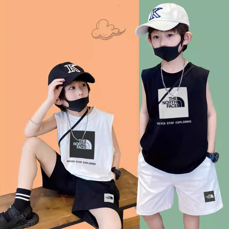 【90-160cm】二点セット 人気爆発中 売れ筋 カジュアル 男の子 タンクトップ+ショートパンツ セットアップ