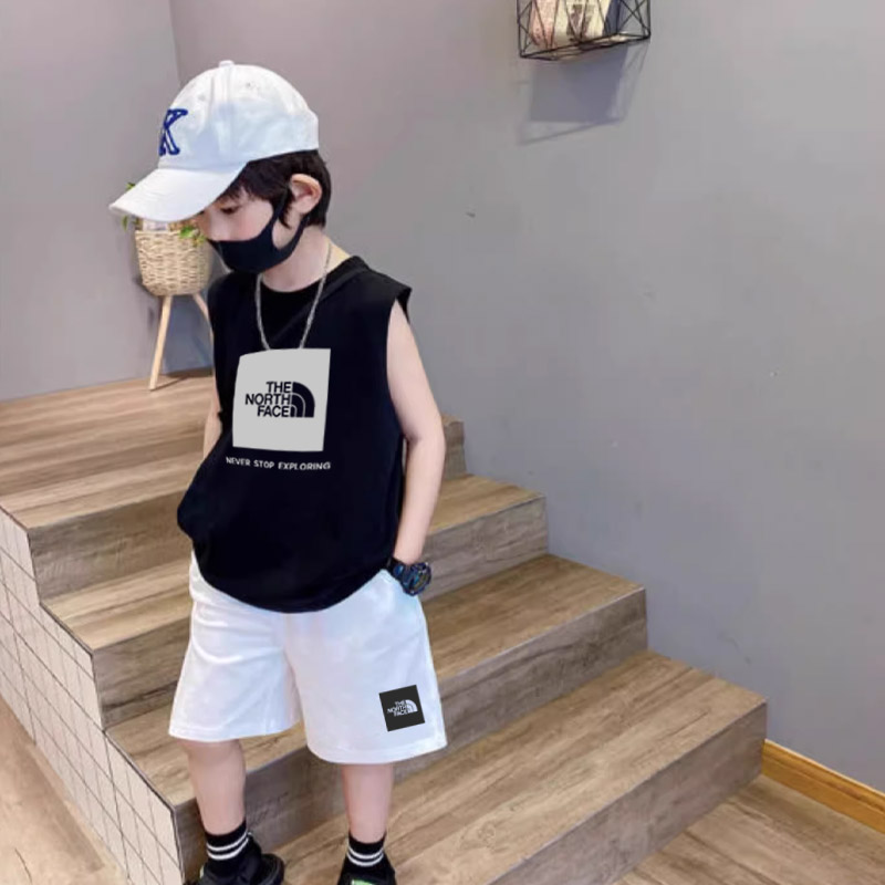 【90-160cm】二点セット 人気爆発中 売れ筋 カジュアル 男の子 タンクトップ+ショートパンツ セットアップ