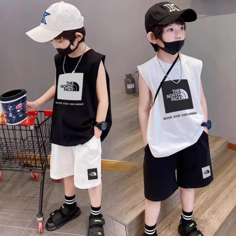【90-160cm】二点セット 人気爆発中 売れ筋 カジュアル 男の子 タンクトップ+ショートパンツ セットアップ