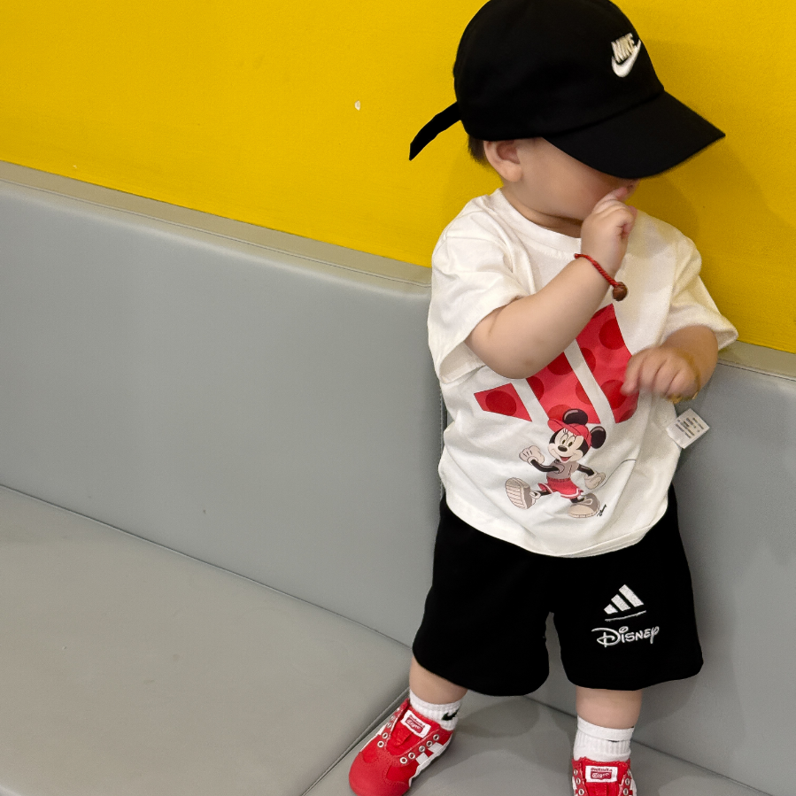 【80-130cm】二点セット 存在感抜群 売れ筋  スタイリッシュ 半袖Ｔシャツ＋ショートパンツ セットアップ