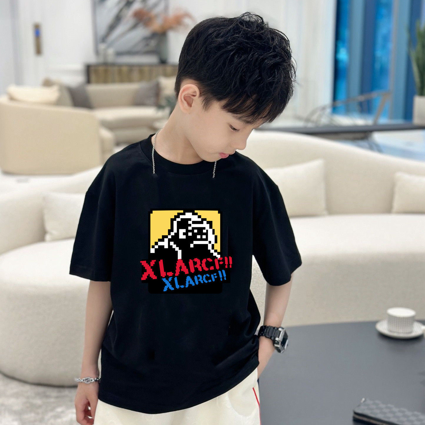 【90-160cm】気質満点 絶対欲しい トレンド  カジュアル  ゆったり 男の子 半袖 Ｔシャツ