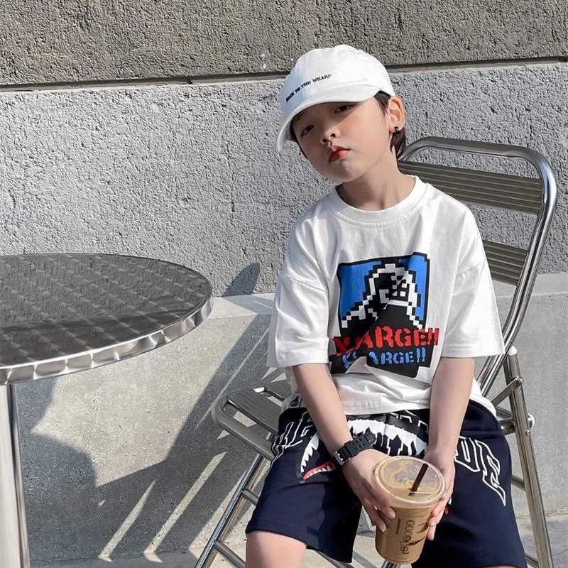 【90-160cm】気質満点 絶対欲しい トレンド  カジュアル  ゆったり 男の子 半袖 Ｔシャツ