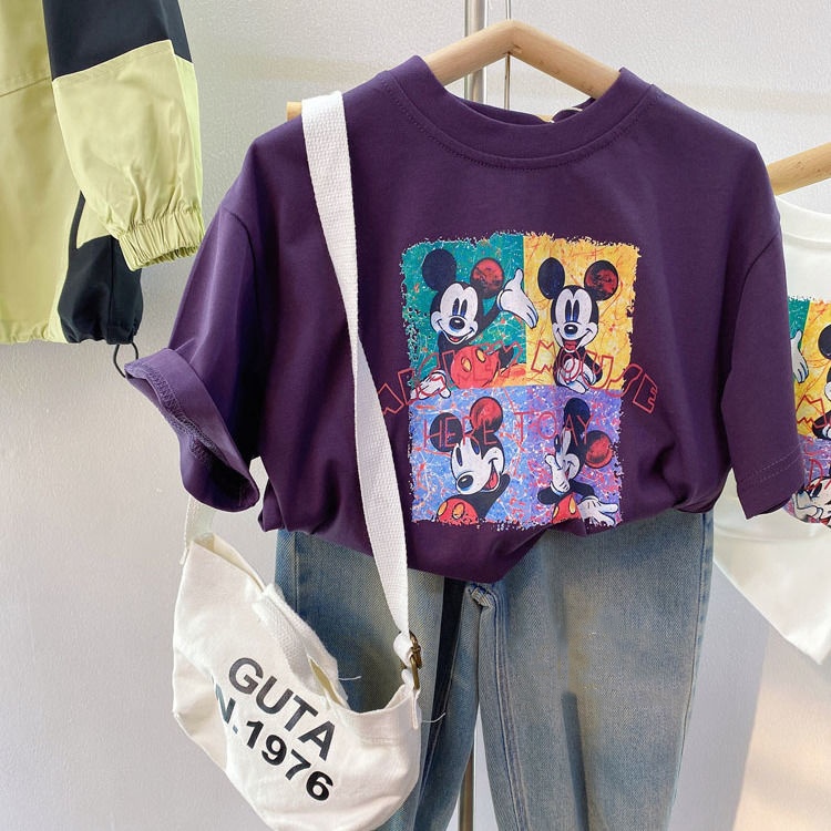 【90-160cm】口コミ高評価 売れ筋 カートゥーン カジュアル 合わせやすい 半袖 Ｔシャツ