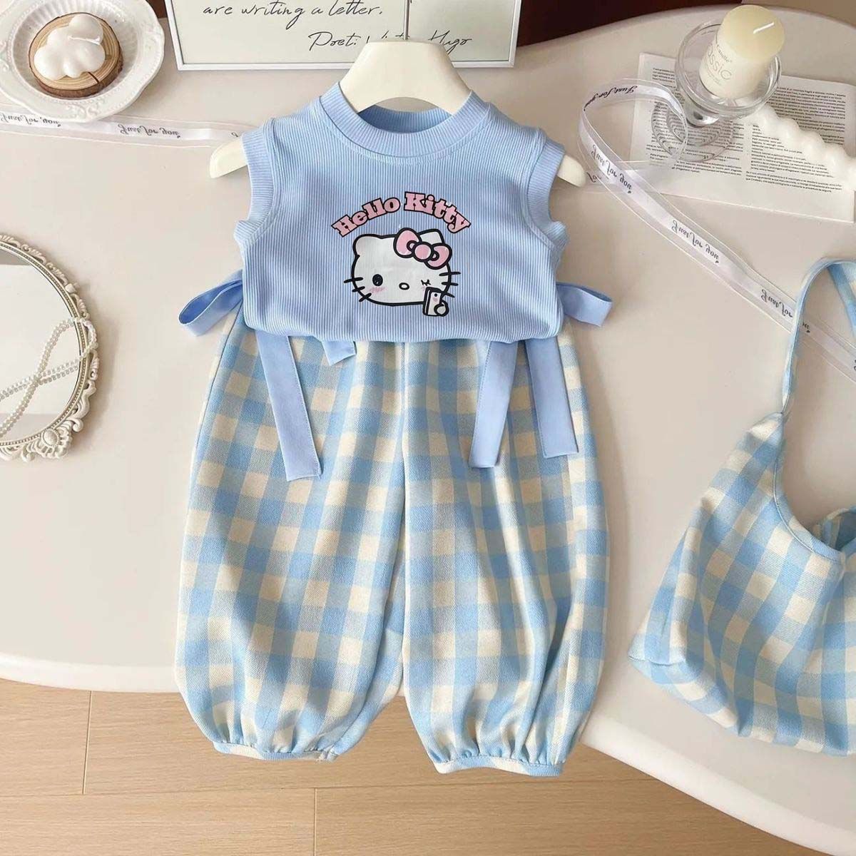 【90-160cm】二点セット 単品注文OK オシャレ 可愛い スウィート 女の子 タンクトップ＋パンツ セットアップ