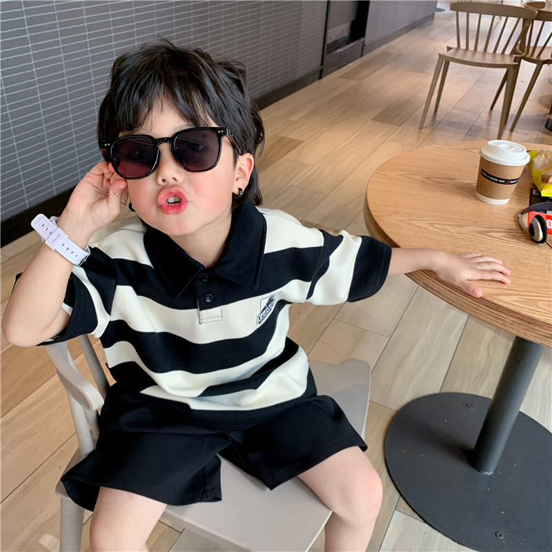 【90-140cm】リラックス感ある 大活躍 カジュアル カッコイイ POLOネック 男の子 半袖 Ｔシャツ