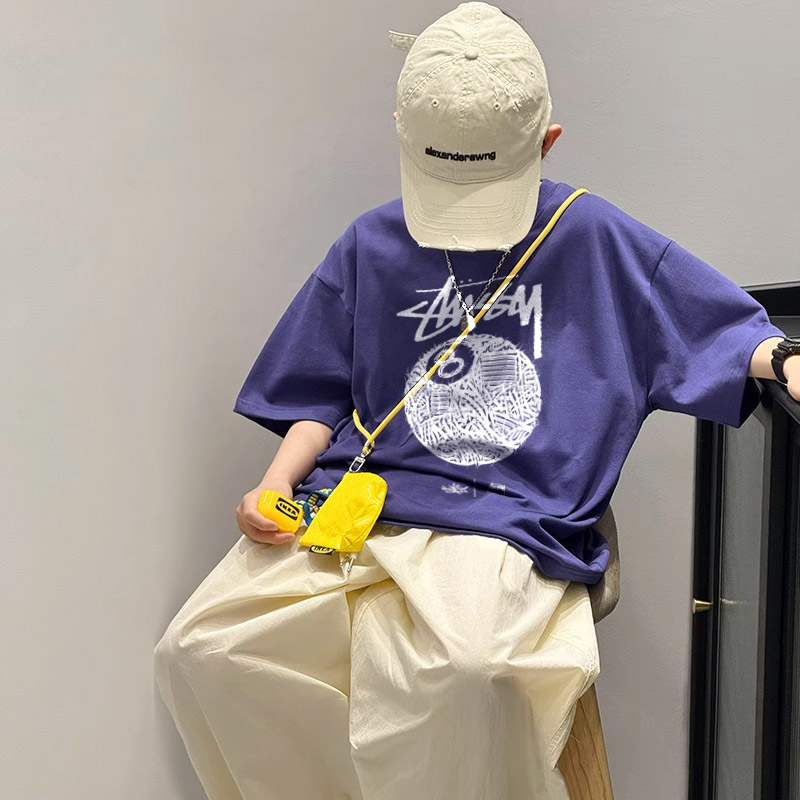 【90-160cm】見逃し厳禁 カッコイイ トレンド  ゆったり  合わせやすい 男の子 半袖 Ｔシャツ